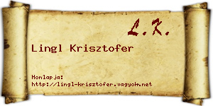 Lingl Krisztofer névjegykártya